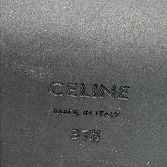 NEW Celine Tess Babies Perforated Triomphe Black Patent Platform Heels Size 7.5 - Picture 13 of 16